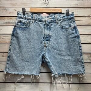 Vintage Revice Denim Cutoff Jean Shorts  Cotton High Rise Raw Hem Hippy Boho 30